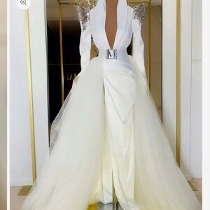 White evning gown wore one time
